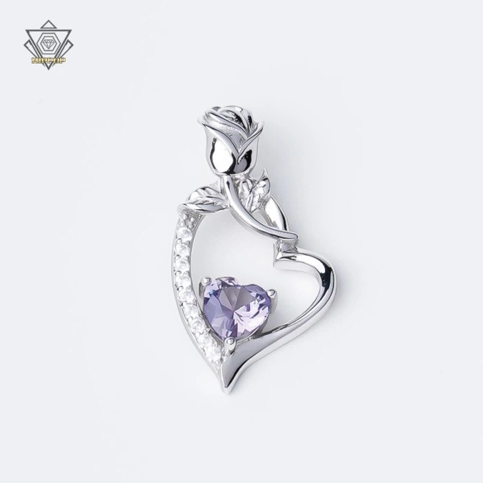 Rose heart moissanite pendants_ad